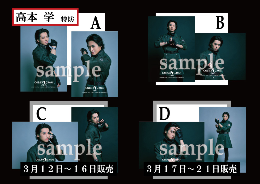 キャストブロマイド 12パターン各4種（A,B,C,D）【L版2枚組】　500円（税込）